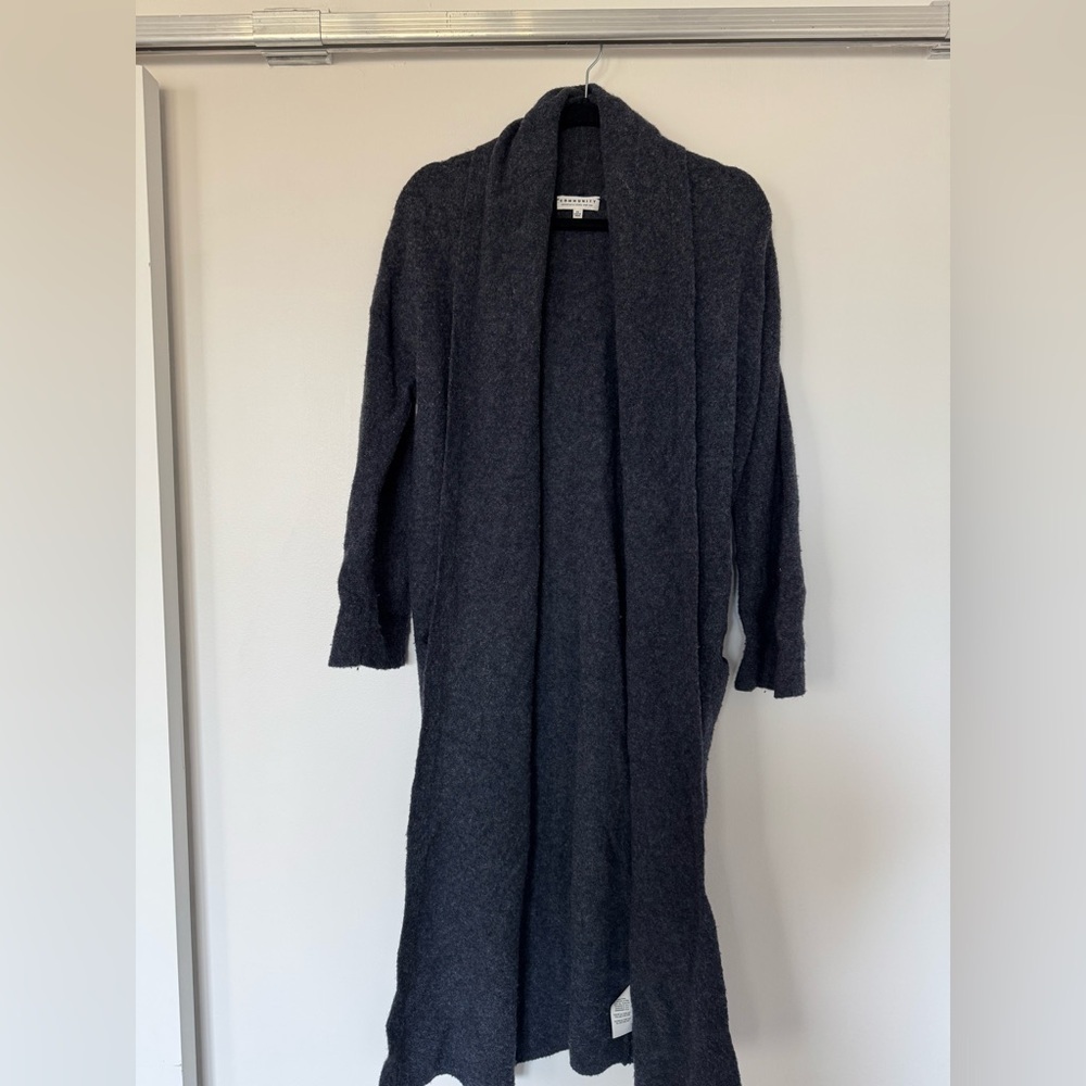 Artizia Community Wool and Yak Dark Gray Long Cardigan